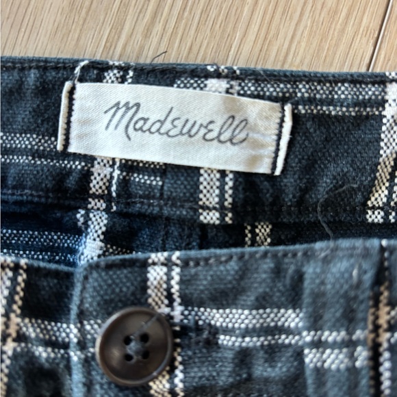 MADEWELL Slim Emmett Wide Leg Pant in Windowpane Check. - Picture 5 of 9